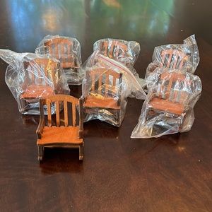 Wooden rocking chairs, mini, doll house size